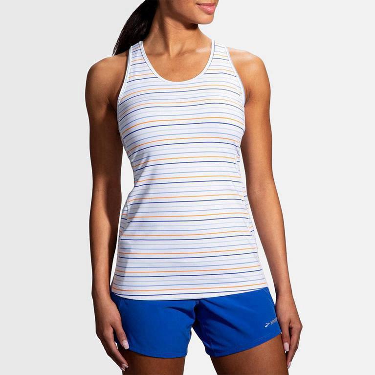 Brooks Women's Pick-Up Running Tank Top Singapore - White (34287-AKSV)